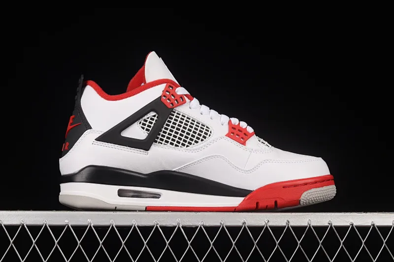 All categories Air Jordan Jordan series basketball shoes Air Jordan 4 foreign trade version Air Jordan 4 Retro "Fire Red" AJ4 Joe 4 white red flame red basketball shoes DC7770-160